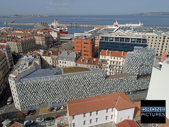 Vue aérienne par drone de la FRAC et du port de MARSEILLE © Drone-Pictures