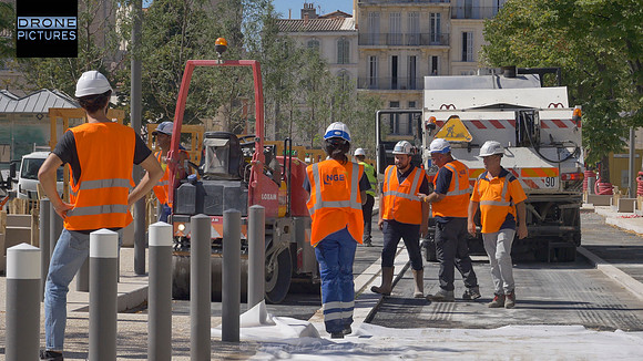 NGE pendant Travaux Place Jean-Jaurès © Drone-Pictures © reproduction interdite