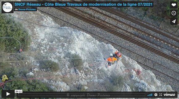 Réalisation du film sur les travaux de modernisation de la ligne Côte Bleue pour SNCF Réseau