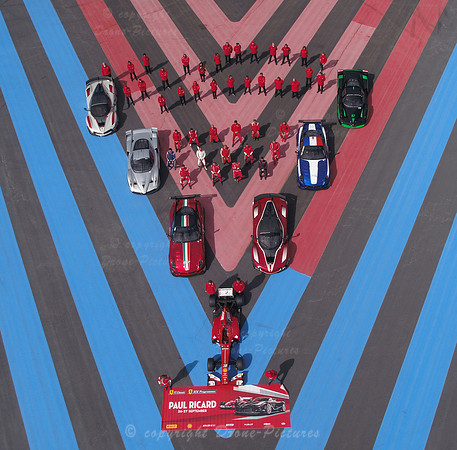Photo officielle Ferrari au Circuit Paul Ricard du Castellet en septembre 2020 © Drone-Pictures