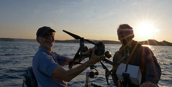 Equipe de tournage Cadreur et Pilote, en mer avec l'Inspire 2, Marseille
