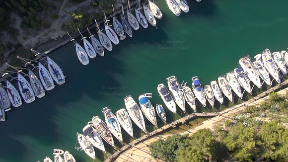 Vue aérienne de la calanque de Port-Miou, Cassis, France